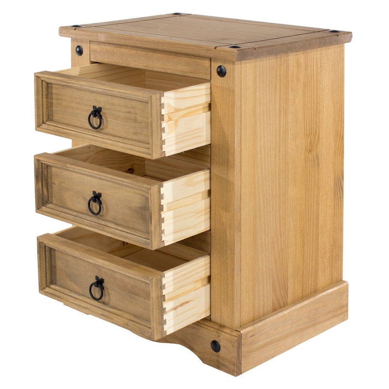 Corona Premium 3 Drawer Bedside Cabinet
