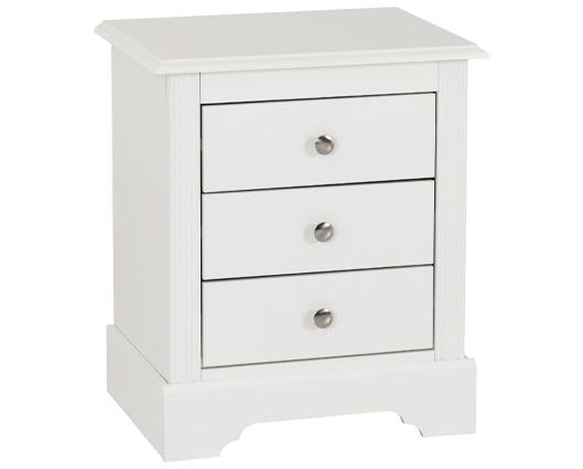 STRATFORD 3 DRAWER BEDSIDE - WHITE