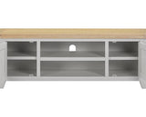 WINDSOR STRAIGHT TV UNIT - PEBBLE GREY/OAK
