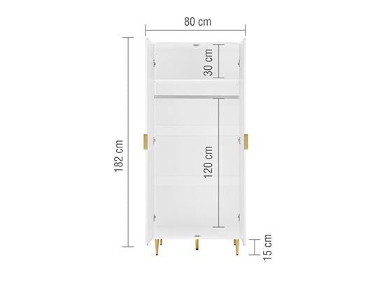 Zara 2 Door Fluted Wardrobe - White