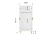 Zara 2 Door Fluted Wardrobe - White