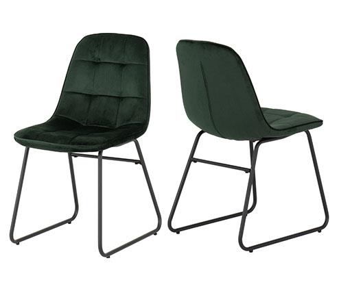 MARLOW & LUKAS DINING SET (X4 CHAIRS) - WHITE MARBLE/EMERALD GREEN VELVET