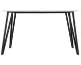 MARLOW & AVERY DINING SET (X4 CHAIRS) - WHITE MARBLE/EMERALD GREEN VELVET