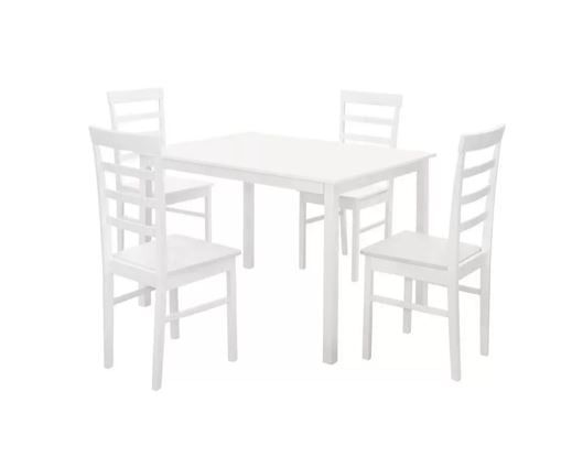 Carter Dining Table & 6 Ladder Chairs- White
