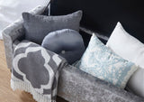 Vanessa Ottoman Bench-Grey Crushed Velvet