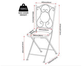 FERNE PATIO DINING SET - WHITE/GREEN LEAF