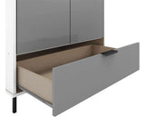 MADRID 2 DOOR 1 DRAWER WARDROBE - GREY/WHITE GLOSS