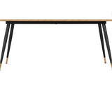 HAMILTON & ATHENS LARGE DINING SET (X6 CHAIRS) - MEDIUM OAK EFFECT/GREY FAUX LEATHER