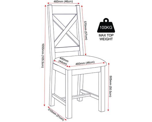 WINDSOR CROSS BACK DINING CHAIR (X2 PER BOX) - IVORY/OAT FABRIC