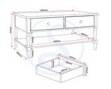 STRATFORD 2 DRAWER COFFEE TABLE - WHITE