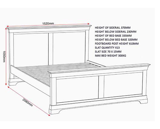 BORDEAUX 4'6" HIGH END BED - IVORY