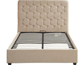 MADISON 5' OTTOMAN BED - FAWN VELVET FABRIC