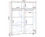 OLIVER 4 DOOR WARDROBE - LIGHT OAK EFFECT