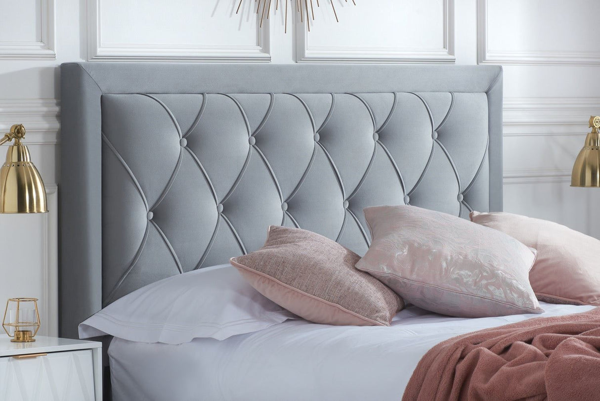 Woodbury King Bed with Drawers - Grey