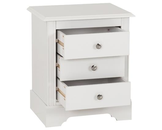 STRATFORD 3 DRAWER BEDSIDE - WHITE