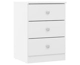 DENVER 3 DRAWER BEDSIDE - WHITE GLOSS