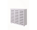 Tall 3 Door Shoe Cabinet-White