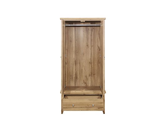 Hounslow 2 Door 1 Drawer Wardrobe- Oak