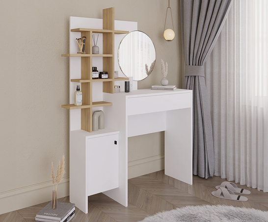 Freyja Dressing Table- White & Oak