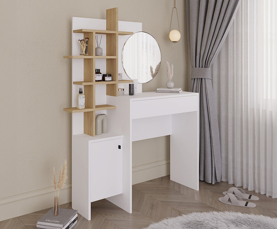 Flint Dressing Table- White & Oak