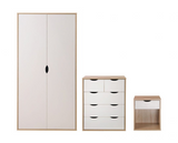 Atrix 3 Piece Bedroom Set 3+2 Drawer-White
