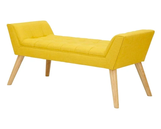 Mula Uplholstered Bench-Mustard