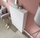 Slim High Gloss 3 Tier Shoe Cabinet-White