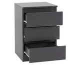Marcus 3 Drawer Bedside - Grey