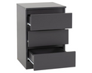 Marcus 3 Drawer Bedside - Grey