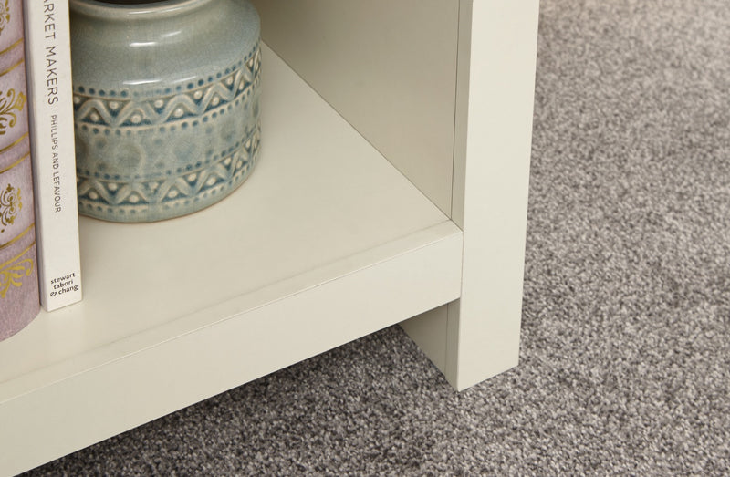 Lachlan Side Table with Shelf- Cream