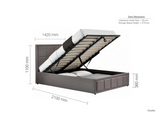 Harrison Small Double Ottoman Bed-Grey