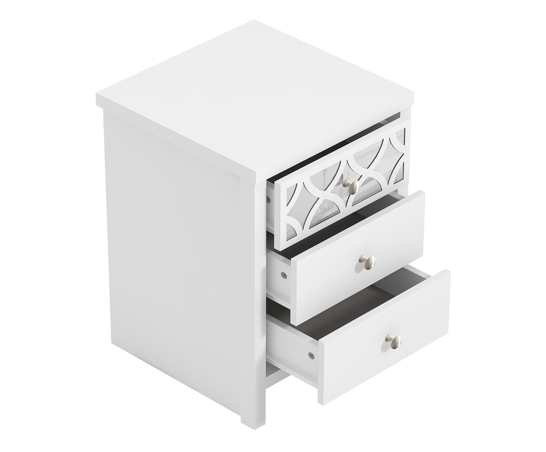 Arlo 3 Drawer Bedside Table- White