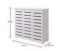 Tall 3 Door Shoe Cabinet-White