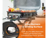 Tower Tourer Two Burner Portable Gas BBQ