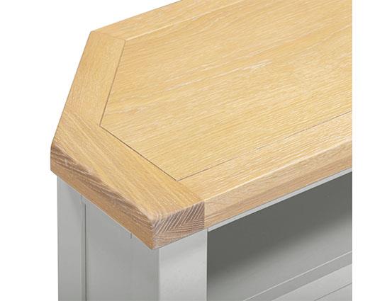 WINDSOR CORNER TV UNIT - PEBBLE GREY/OAK