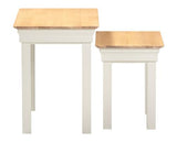 BORDEAUX NEST OF 2 TABLES - IVORY/OAK
