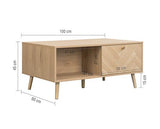 Herringford 1 Drawer Coffee Table - Oak