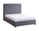 MADISON 4'6" BED - GREY VELVET FABRIC