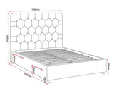 MADISON 4'6" BED - GREY VELVET FABRIC