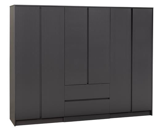 MALVERN 6 DOOR 2 DRAWER WARDROBE - GREY