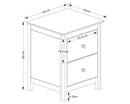 Nairn White 2 drawer bedside cabinet