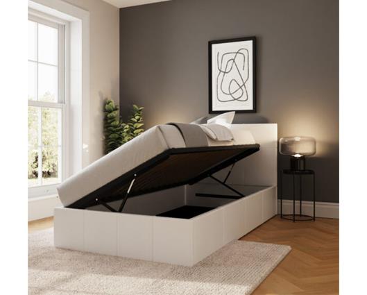 Sage Side Lift Single Ottoman- White