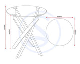 SHELDON SIDE TABLE - CLEAR GLASS/BLACK