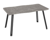 QUEBEC WAVE EDGE DINING SET (X4 CHAIRS) - CONCRETE EFFECT/GREY FAUX LEATHER