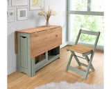 SANTOS BUTTERFLY DINING SET (X4 CHAIRS) - GREEN/DISTRESSED WAXED PINE