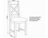 WINDSOR CROSS BACK DINING CHAIR (X2 PER BOX) - IVORY/OAT FABRIC