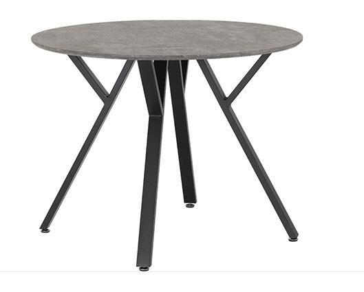 ATHENS ROUND & LUKAS DINING SET (X4 CHAIRS) - CONCRETE/SAPPHIRE BLUE VELVET