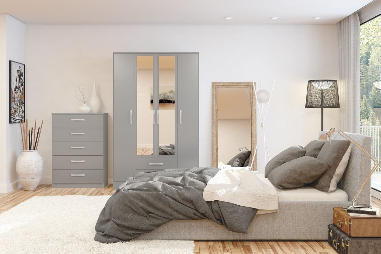 Larz 3 Drawer Bedside-Grey