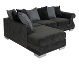 Elsa Left Hand Facing Corner Sofa - Dark Grey