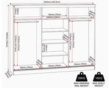 NEVADA 3 DOOR SLIDER WARDROBE - WHITE GLOSS